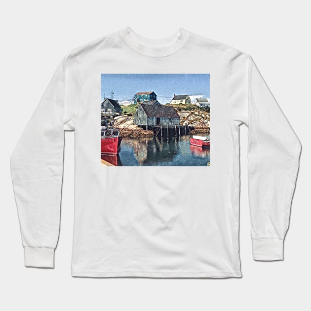 Peggy’s cove, Nova Scotia Long Sleeve T-Shirt by Dillyzip1202